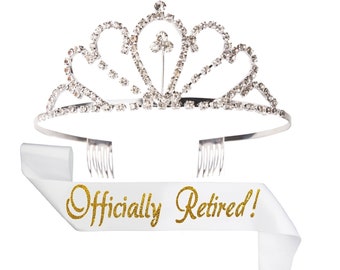 Retirement Party Supplies Favors JETKONG Retirement Party Decorations Retired Tiara/Crown Pink Retired Sash for Women Retirement Gifts Gifts 