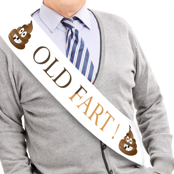 OLD FART! Birthday Sash - Retirement Bday Foil Print Sash for Men and Women & Large Safety Pin. Great for Party by JPACO