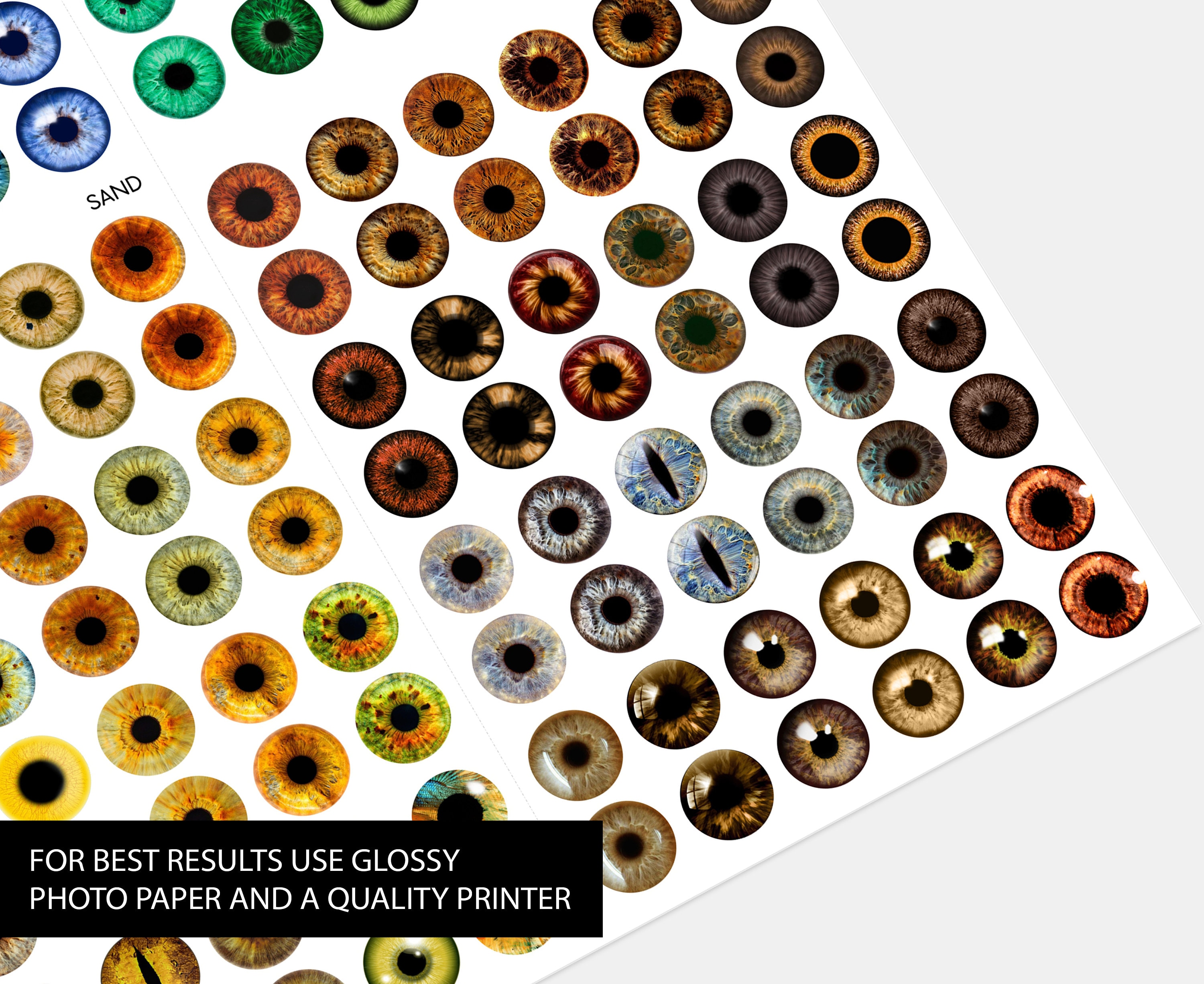 96 pairs Printable Eye chips. 14mm Blythe Doll Eyes. Instant | Etsy