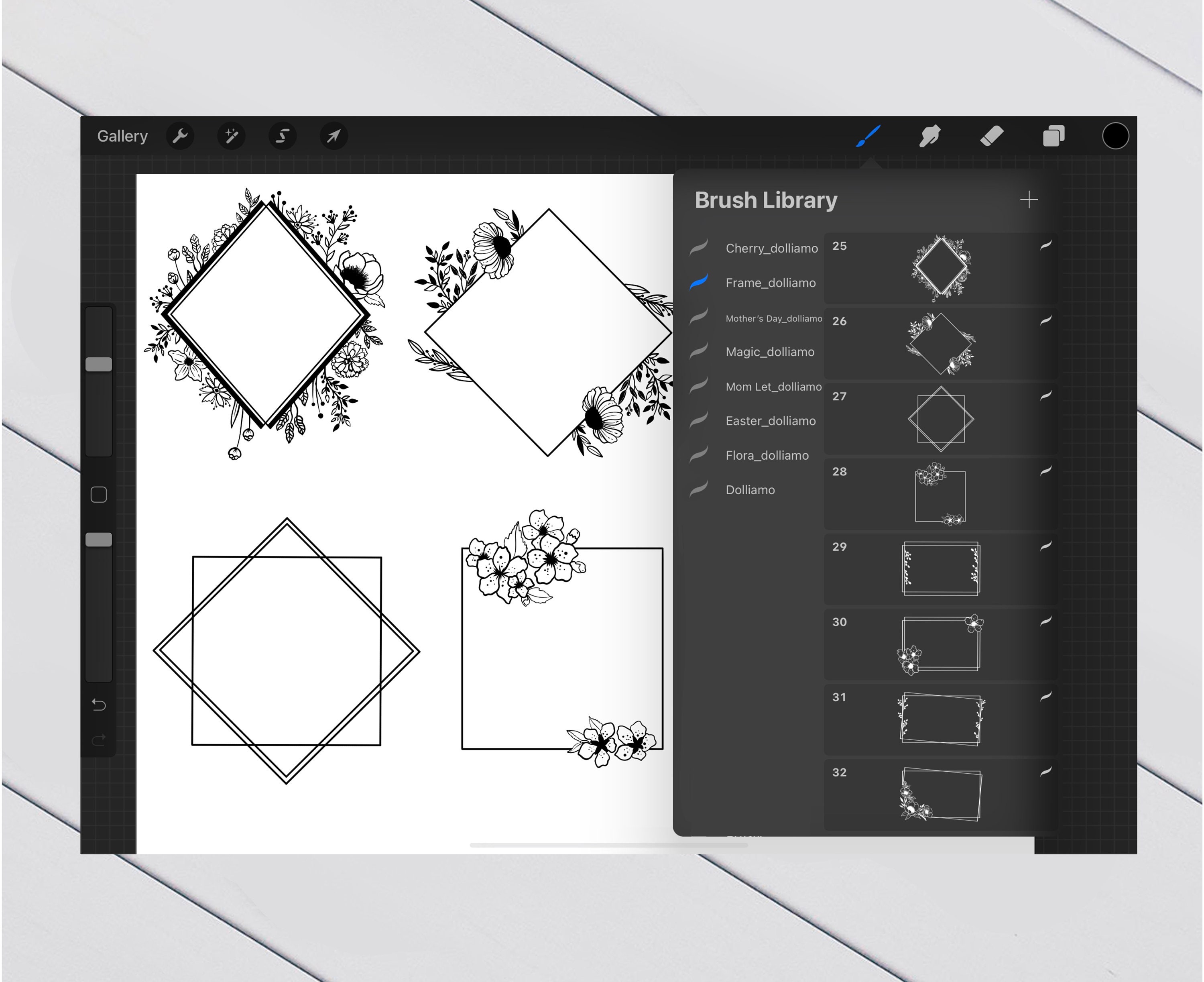 40 Wreath and Frames stamps for Procreate. Instant download Etsy