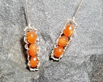 Carnelian earrings, carnelian, earrings, dangle earrings, handmade earrings, sterling silver earrings, artisan earrings, abstract earrings