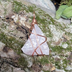 Rose quartz pendant, rose quartz necklace, copper pendant, copper necklace, healing jewelry, rose quartz, rose quartz jewelry