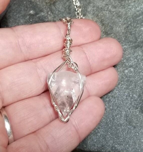silver quartz pendant