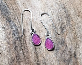 45% OFF Pink galaxy drops, sparkling pink and purple sterling silver drops, glitter pink earrings, sterling silver earrings, pink earrings