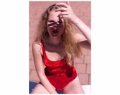 Velvet Swimsuit Red in one stretchable size 36 38 (EU Women 39 s)