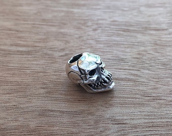 Hand-Crafted Sterling Silver Skull Bead for Paracord, Lanyard, Bracelet