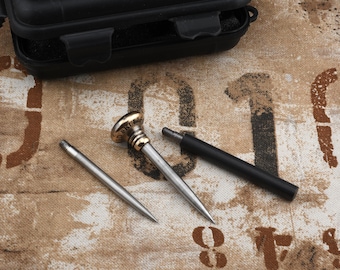 EDS Modular Survival Tool Set – Handmade Bronze Handle with Silver Skull Insert