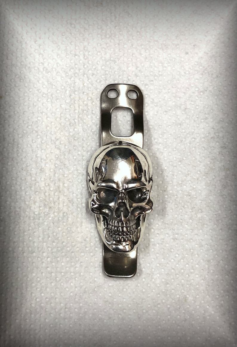 Handmade Titanium Clip With Silver .925 XXL Skull for Jetbeam Etsy UK
