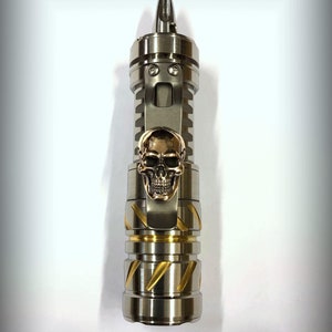 Handmade Titanium Clip with solid bronze Skull for JetBeam TCR20(21), OKLUMA, Tain, Hanko, BOSS, Sinner, Barrel, Mcgizmo, flashlight.