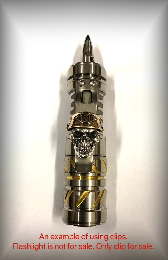 Handmade Titanium Clip With XXL Soldier Skull for Jetbeam - Etsy