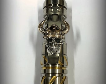 Handmade Titanium Clip with XXL Viking Skull for JetBeam TCR20(21), OKLUMA, Tain, Hanko, BOSS, Sinner, Barrel, Mcgizmo, flashlight.