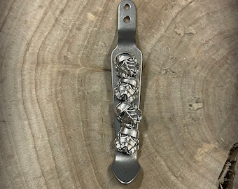 Handmade Titanium Clip with 4 Sterling Silver "Storm Trooper" Helmet for Rick Hinderer XM-18 XM-24 Knife. custom hinderer.