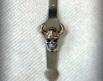 Handmade Titanium Clip with Viking Skull for Rick Hinderer XM-18 XM-24 Knife