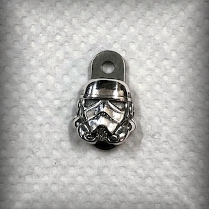 Handmade Titanium filler with Sterling silver &quot;Storm Trooper&quot; Helmet for Rick Hinderer XM-18 XM-24 Knife.