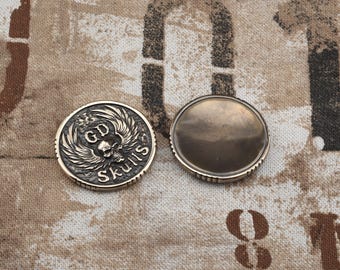 Bronze GD Skulls Coin, Fidget Coin, Gothic Bronze Worry Coin, Men’s EDC Pocket Piece