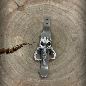 Handgefertigter Titan Clip mit Sterling Silber Mythosaur Skull für Rick Hinderer XM-18 XM-24 Messer. Messer-Clip