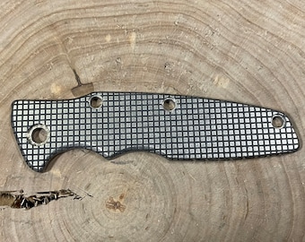 Handmade titanium scale with small "Frag" design for Hinderer Eklipse.