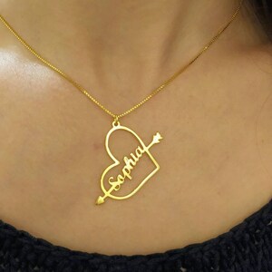 Gold Herz Halskette - Benutzerdefinierte Name Halskette - personalisierter Schmuck - Namen Halskette - Herz Anhänger - Herz Halskette - Frau Geschenk - Sophia
