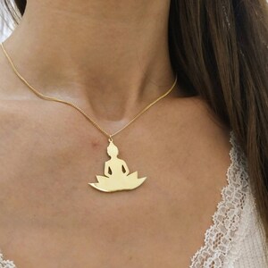 Gold Buddha Necklace - Buddha Necklace - Buddha Pendant - Buddhist Necklace - Hindu Necklace - Yoga Necklace - Men Necklace - Women Gift