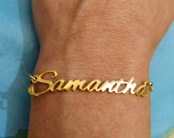 Name Bracelet - Personalized Name - Custom Bracelet - Bracelet With Name - Dainty Bracelet - Bridesmaid Gift - Women - 925 Silver - 14k Gold