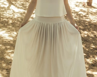 Off white wedding skirt, Off white tulle bridal skirt, Off white wedding tulle skirt, Wedding skirt separates, Clematis offwhite skirt