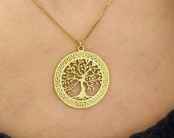 Gold Tree Necklace - Tree Charm - Tree Of Life - Tree Pendant - Family Tree - Celtic Tree - Mother Necklace - Grandma Gift - Men Jewelry