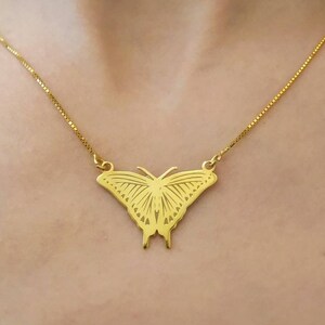 Gold Butterfly - Butterfly Pendant - Butterfly Necklace - Butterfly Charm - Girl Necklace - Women Necklace - Birthday Gift - Gift For Her