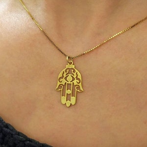 18k Gold Plated Hamsa Pendant Hamsa Hand Necklace Hand of - Etsy
