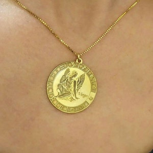 18k vergulde Maagd ketting - Dierenriemteken hanger - Gouden Maagd Charme