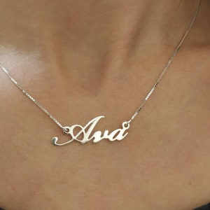 Personalized Name Necklace - Custom Pendant - Cursive Necklace - 925 Sterling Silver - 14k Solid Gold