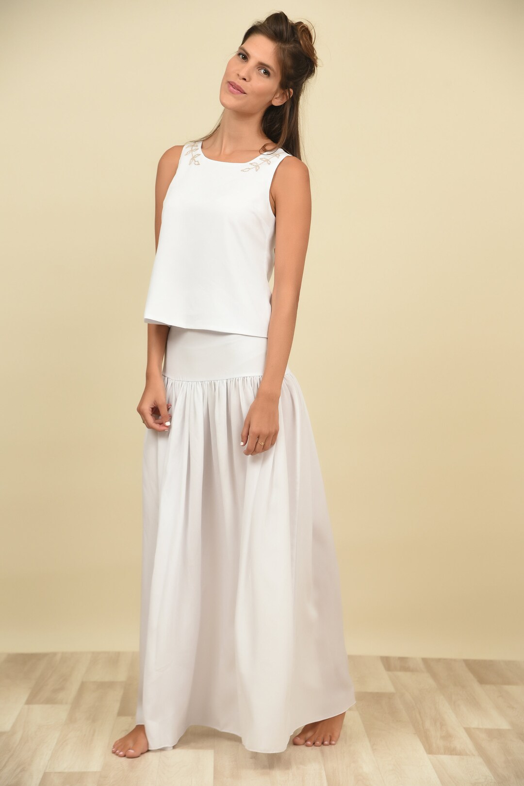 2 Parts Bridal Gown Two Parts Wedding Dress 2 Parts Bridal Outfit Hand