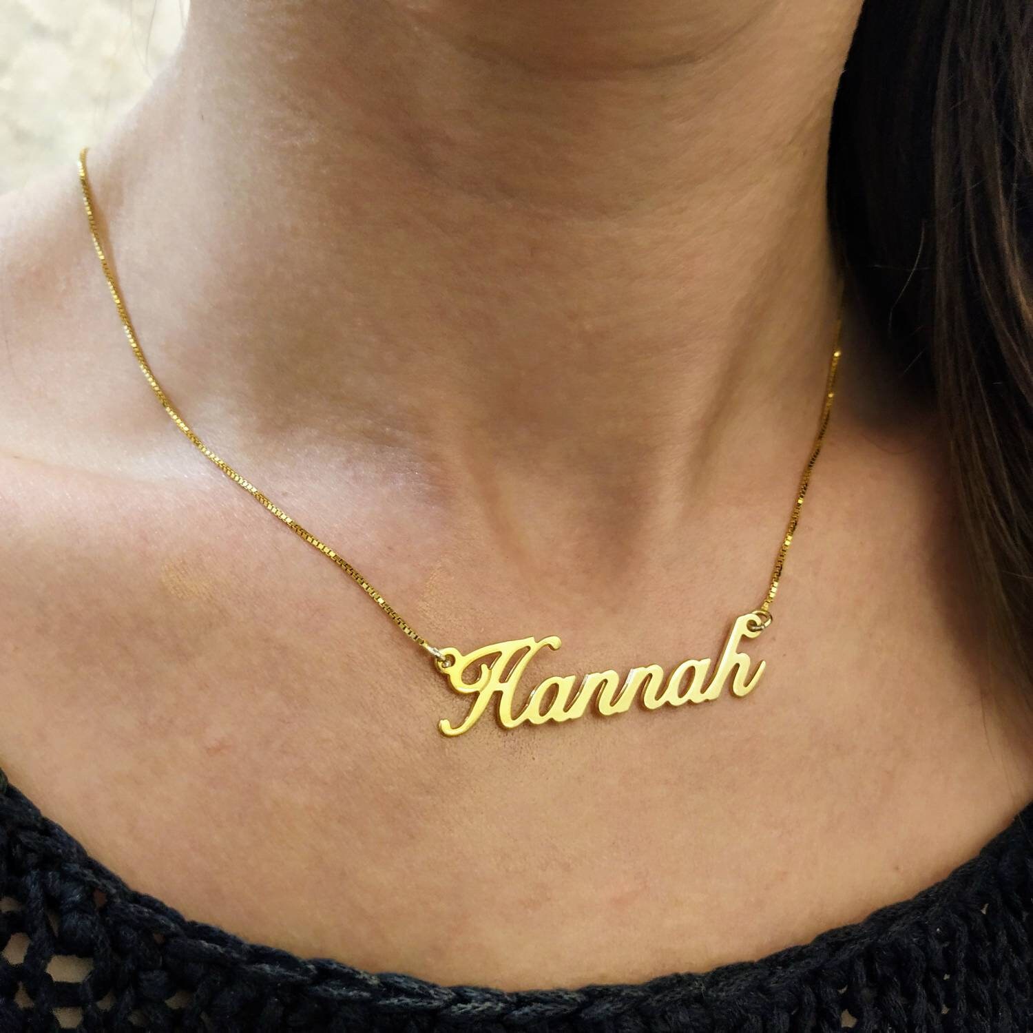 18k Gold Plated Custom Name Chain Gold 