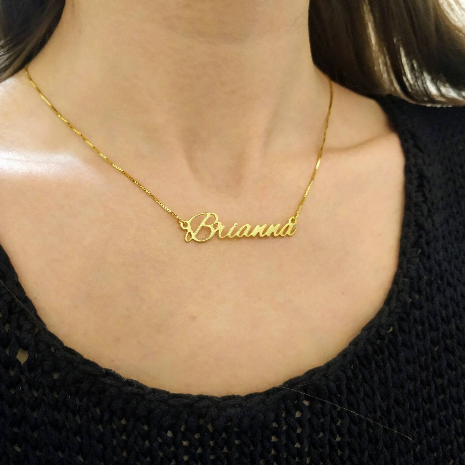 18k Gold Plated Custom Made Script Name 