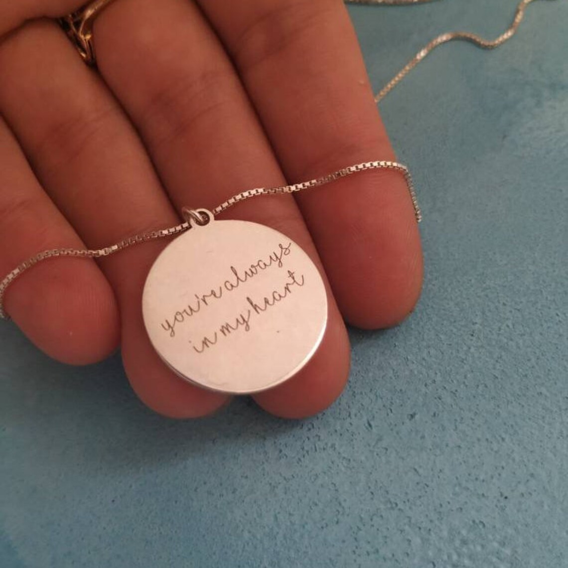925 Sterling Silver Personalized Text Phrase Necklace Etsy