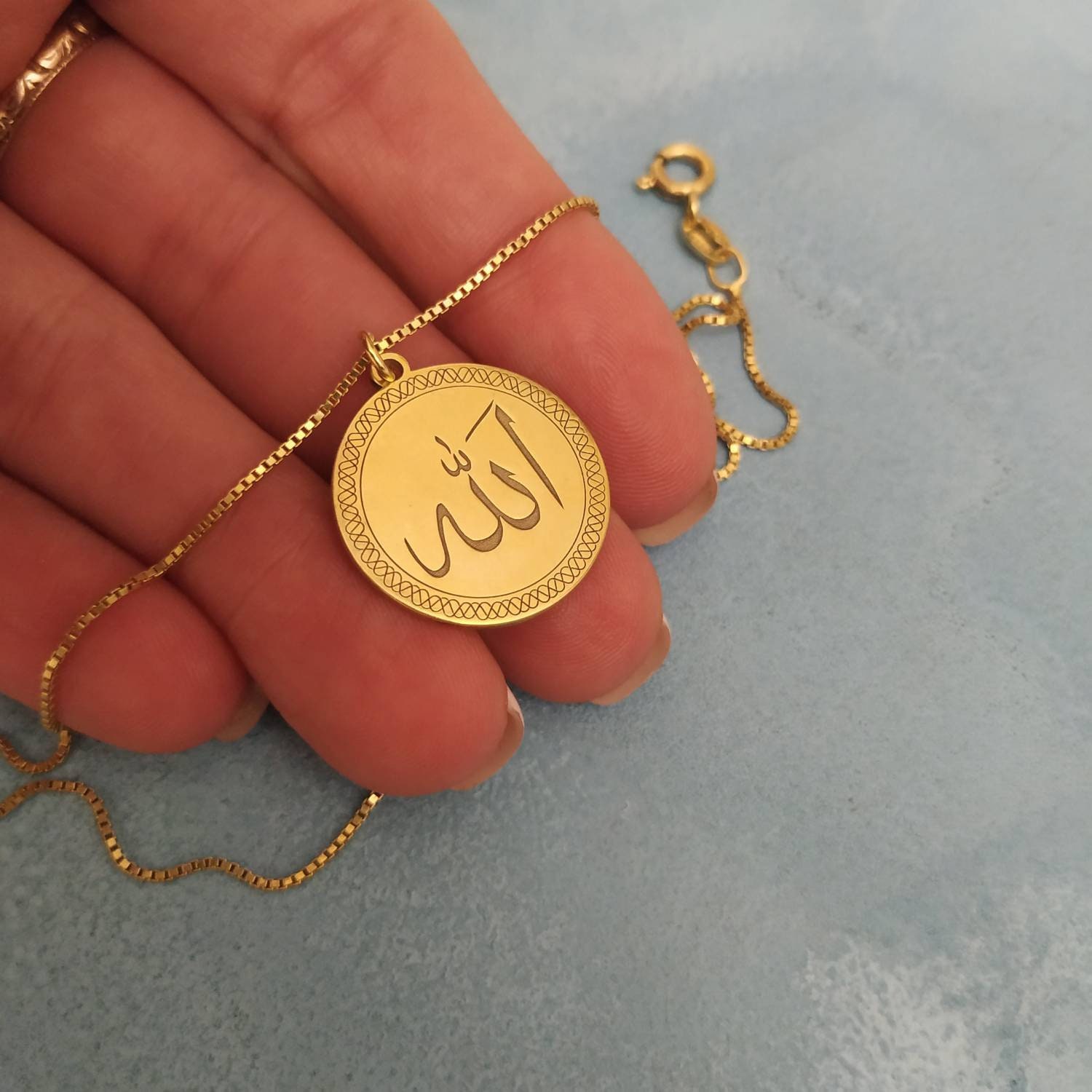 14k Solid Gold Allah Necklace Gold 