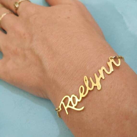 Gold Plated Personalized Name Bracelet 