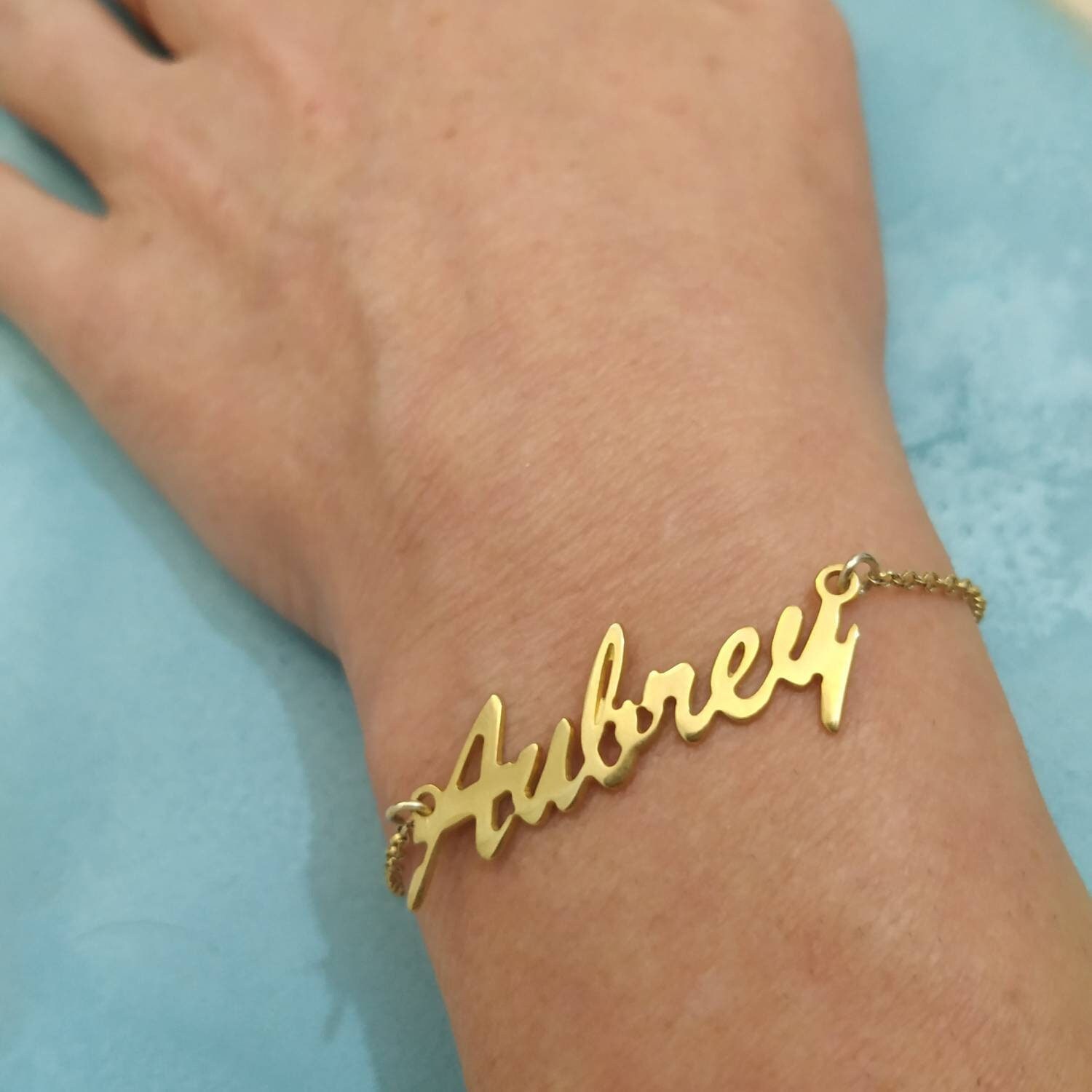 14k Solid Gold Name Bracelet 14K Gold 