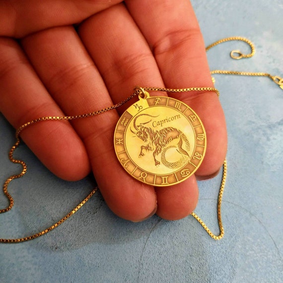 9ct Yellow Gold Capricorn Zodiac Pendant – Zamels