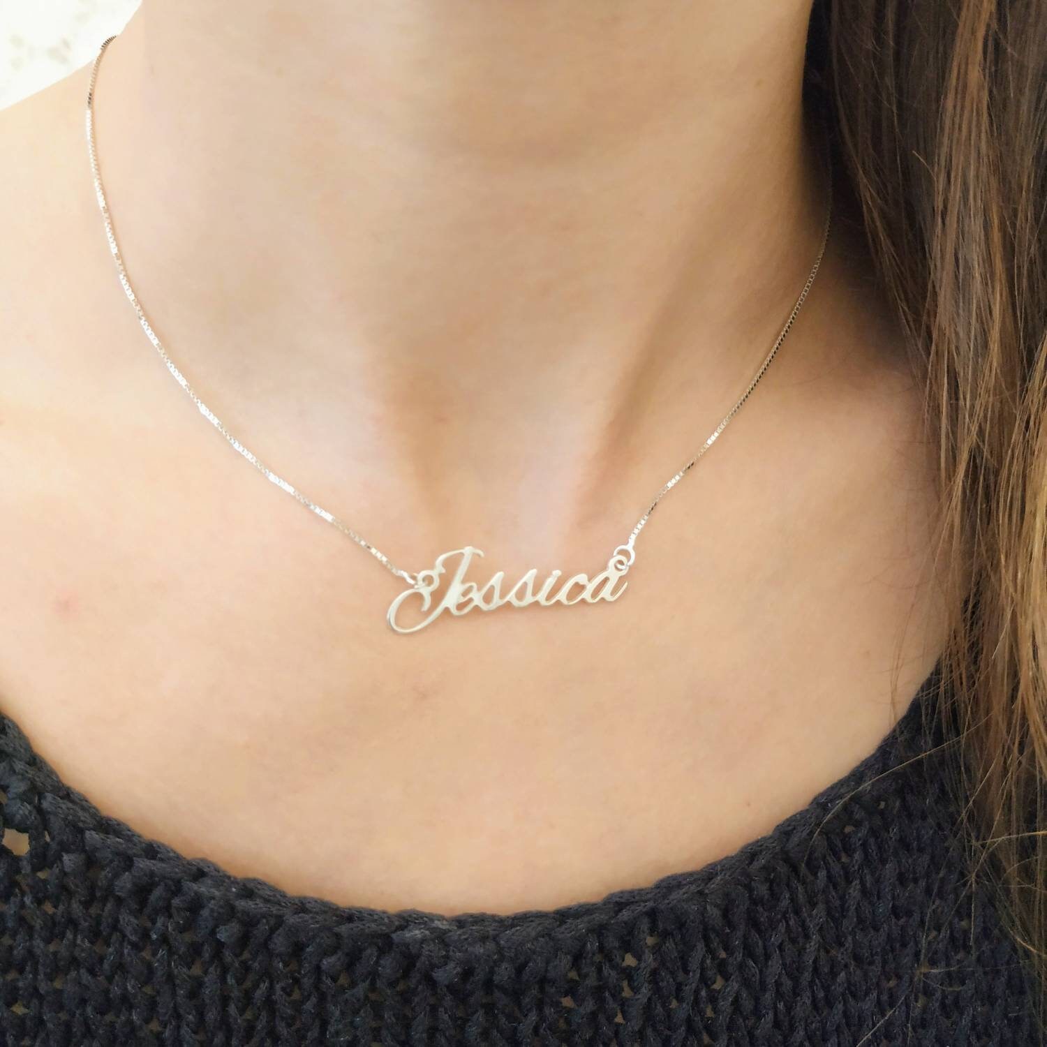 Pendant Necklace Cursive Jessica 