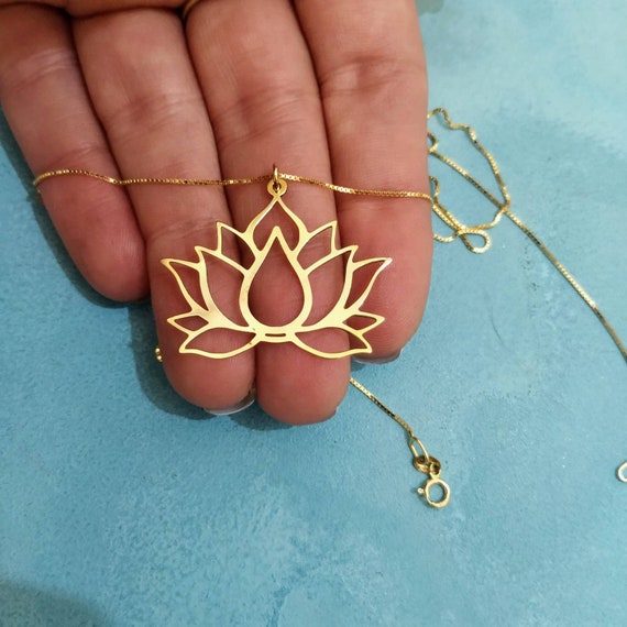 Etsy lotus sale necklace