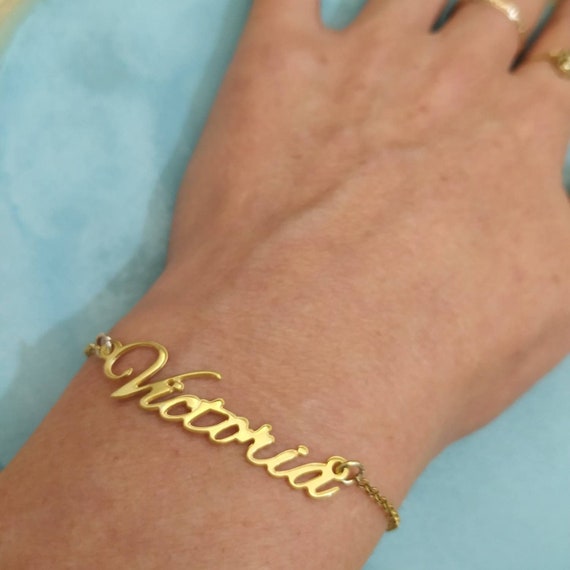 Name Bracelet Solid 14k Gold Custom 