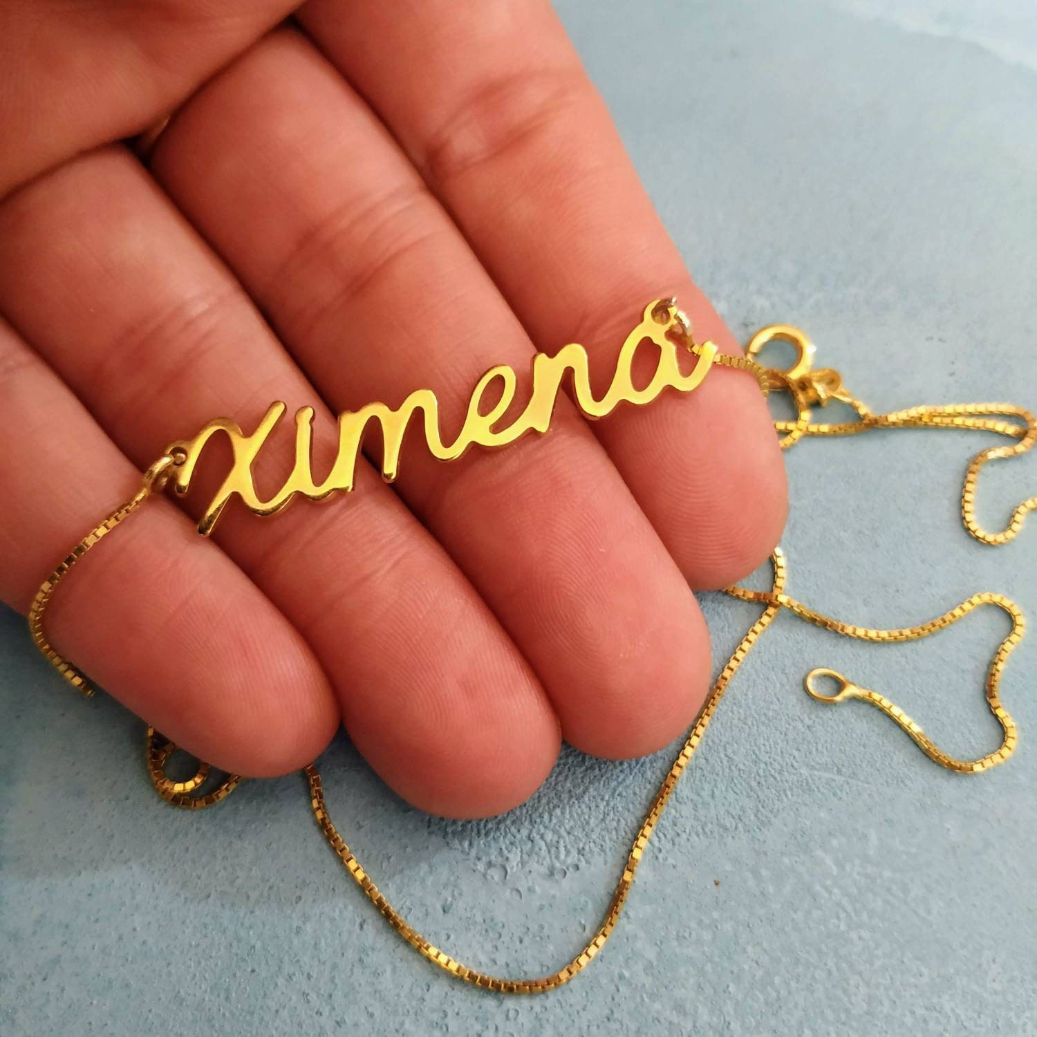 14k Yellow Gold - 14k Name Necklace - Name Necklace - 14k