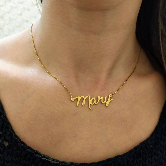18k Gold Plated Necklace With Name Custom - 18k Gold Plated Pendant