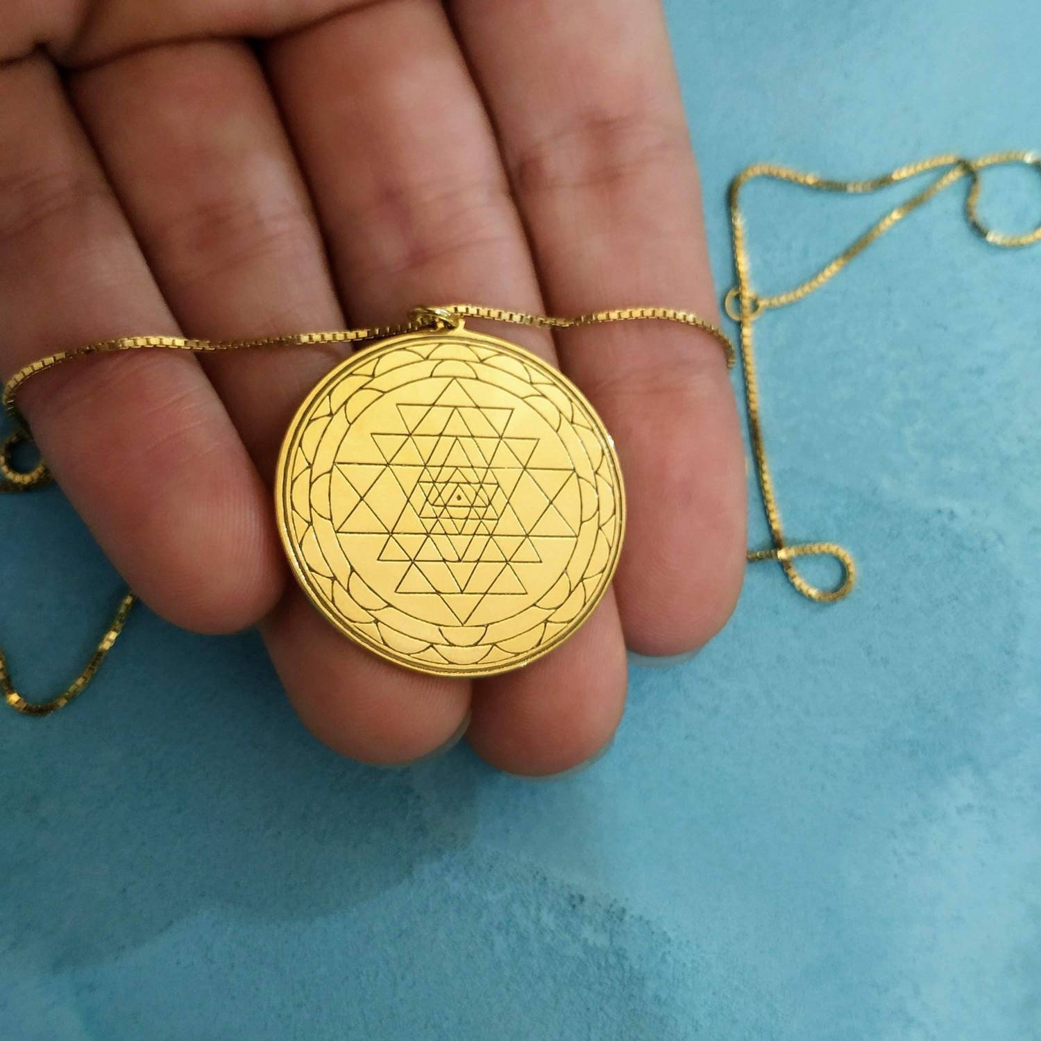 Sri Yantra Pendant Sacred Geometry Yantra Jewelry Yoga Necklace