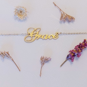14k Real Gold - Personalized Jewelry - Name Bracelet - Nameplate Bracelet - Custom Bracelet - Personalized Gift - Christmas Gift - Chloe