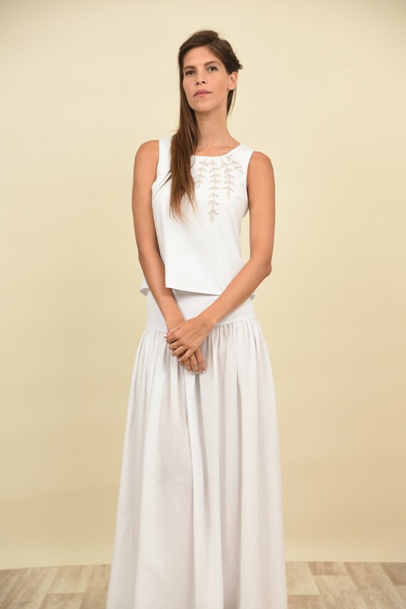 Embroidery Wedding Dress Embroidery Top Comfortable Wedding Etsy