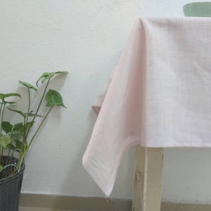 Pink Linen Tablecloth Pink Vintage Tablecloth rectangular tablecloth Square Tablecloth Stone Woshed Linen Tablecloth