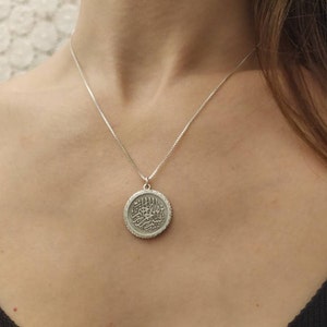 925 Sterling Silver - Arabic Allah Symbol - Coin Necklace - Religious necklace - Arabic Necklace - Islam Necklace - Christmas Gift