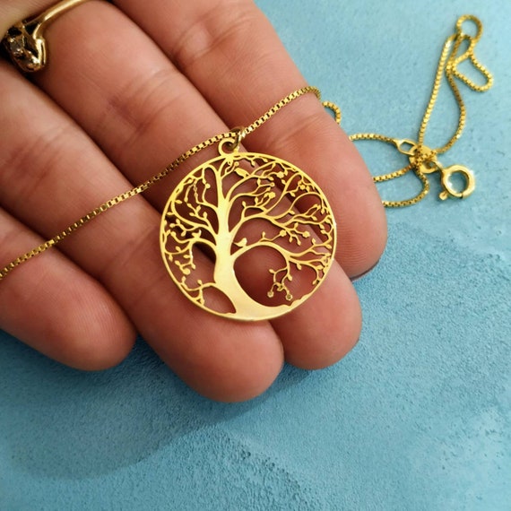Yellow Gold Tree Of Life Diamond Set Pendant - ShanOre Irish Jewlery