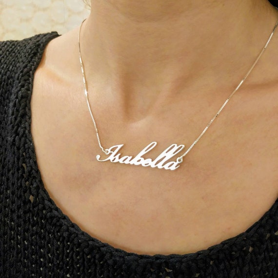 SuperJeweler Emily Nameplate Necklace in Silver, 16 inches All Names  Available for Women, Teens and Girls! - Walmart.com